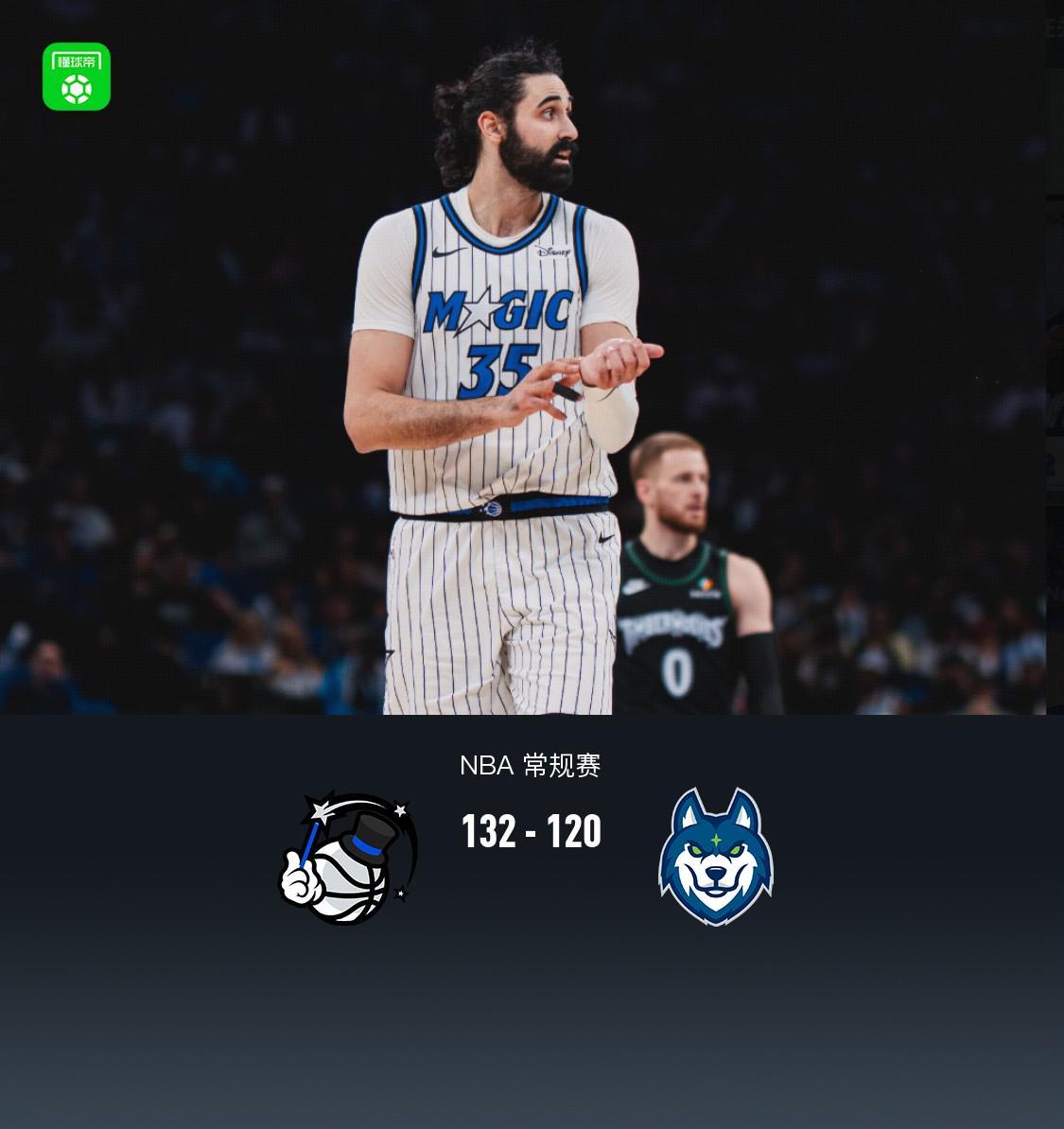 魔术132-120残阵森林狼，班凯罗20+8+6，香农33分生涯新高